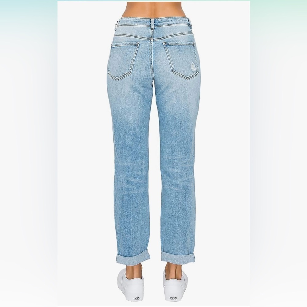 Wax Jean Light Blue Ripped Boyfriend Jeans - Picture 3 of 12